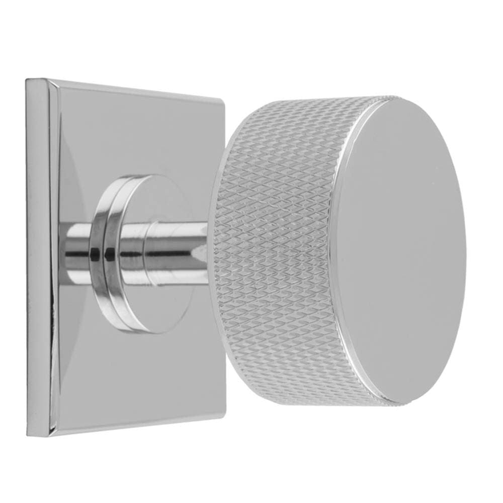 Carlisle Brass Cabinet Hardware Polished Chrome / Cabinet Knob on Backplate Carlisle Brass - Knurled Radio Knob on Backplate