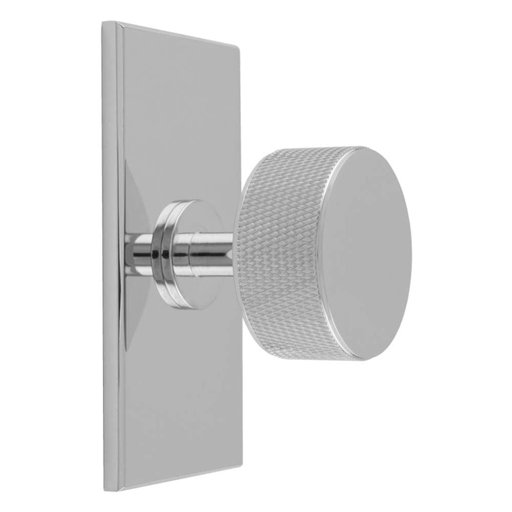 Carlisle Brass Cabinet Hardware Polished Chrome / Cabinet Knob on Backplate Carlisle Brass - Knurled Radio Knob on Backplate