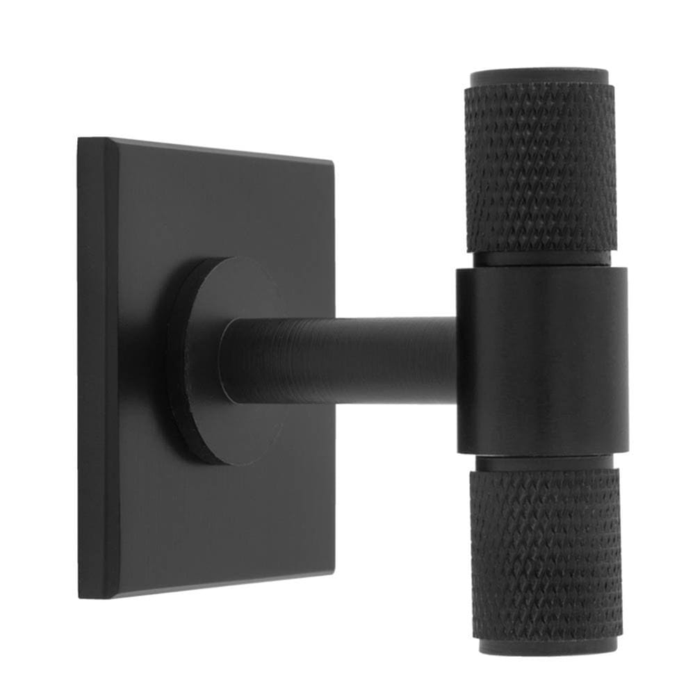 Carlisle Brass Cabinet Hardware Matt Black / Cabinet T-Pulls Carlisle Brass - Knurled T-Bar on backplate