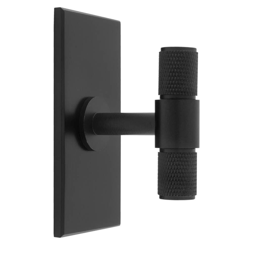 Carlisle Brass Cabinet Hardware Matt Black / Cabinet T-Pulls Carlisle Brass - Knurled T-Bar on backplate