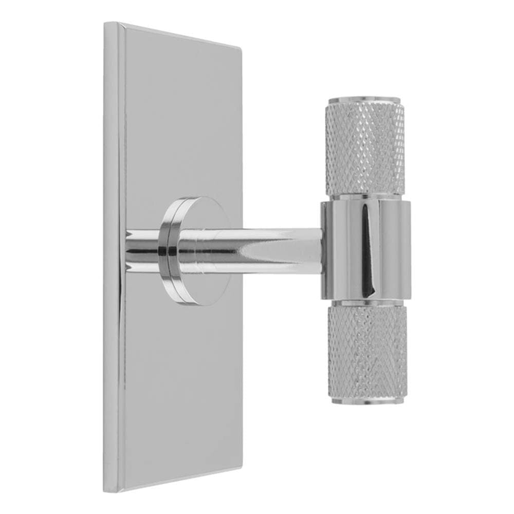 Carlisle Brass Cabinet Hardware Polished Chrome / Cabinet T-Pulls Carlisle Brass - Knurled T-Bar on backplate