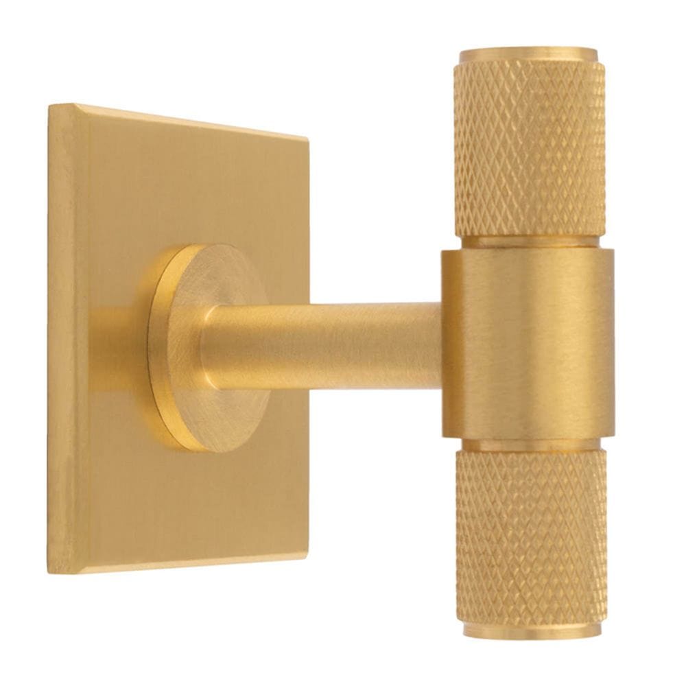 Carlisle Brass Cabinet Hardware Satin Brass / Cabinet T-Pulls Carlisle Brass - Knurled T-Bar on backplate