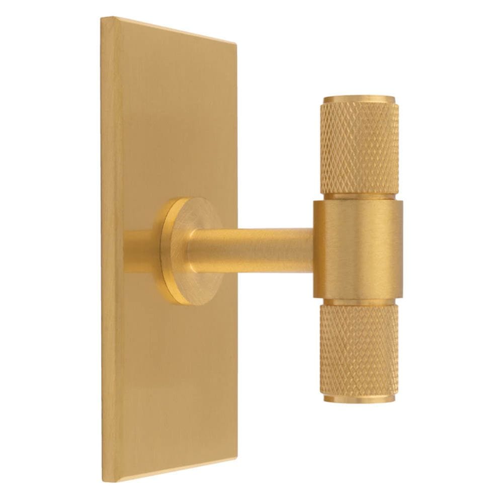 Carlisle Brass Cabinet Hardware Satin Brass / Cabinet T-Pulls Carlisle Brass - Knurled T-Bar on backplate