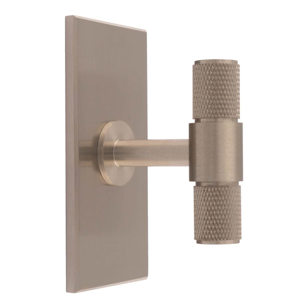 Carlisle Brass Cabinet Hardware Satin Nickel / Cabinet T-Pulls Carlisle Brass - Knurled T-Bar on backplate