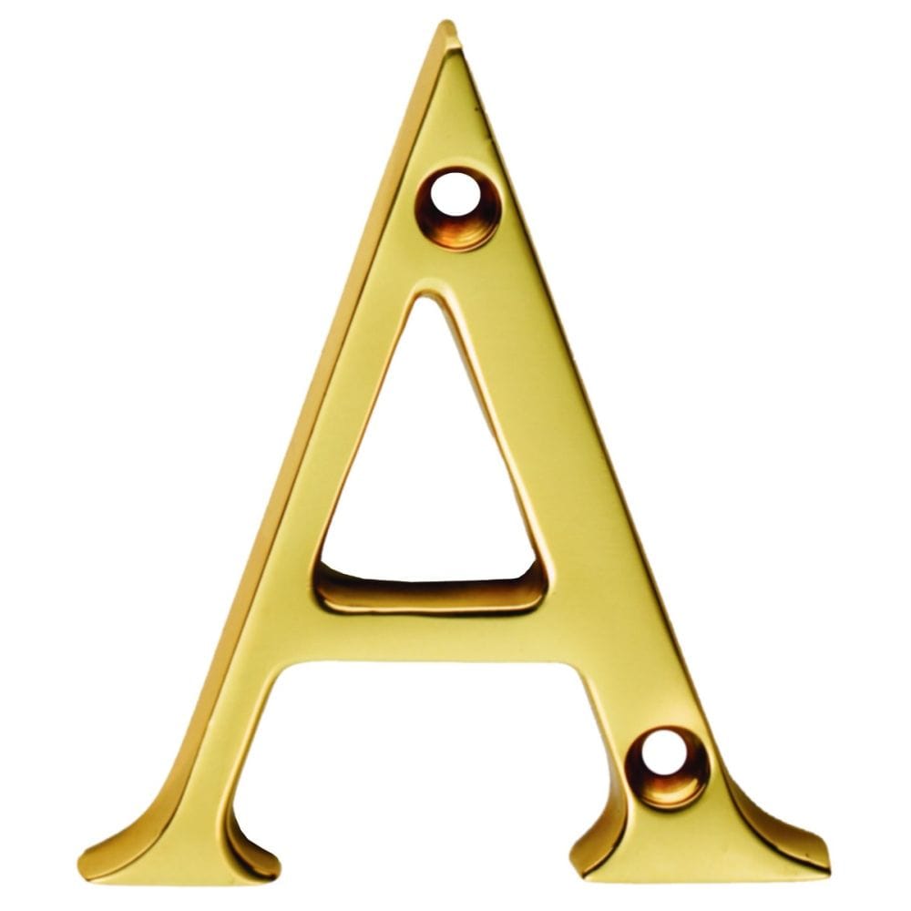 Carlisle Brass Door Furniture Polished Brass / Letters / A Carlisle Brass - Letter A - Polished Brass