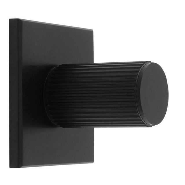 Carlisle Brass Cabinet Hardware Matt Black / Cabinet Knob on Backplate Carlisle Brass - Lines Cylinder Knob on Backplate