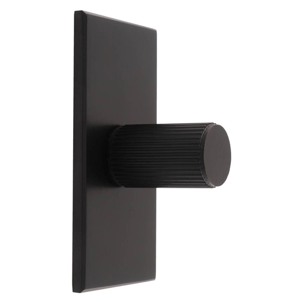 Carlisle Brass Cabinet Hardware Matt Black / Cabinet Knob on Backplate Carlisle Brass - Lines Cylinder Knob on Backplate