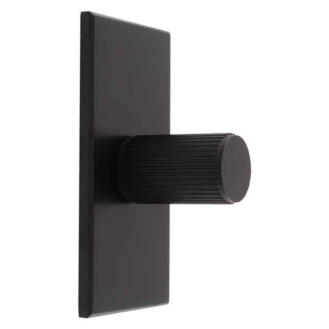 Carlisle Brass Cabinet Hardware Matt Black / Cabinet Knob on Backplate Carlisle Brass - Lines Cylinder Knob on Backplate