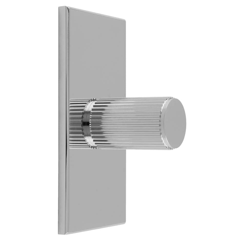 Carlisle Brass Cabinet Hardware Polished Chrome / Cabinet Knob on Backplate Carlisle Brass - Lines Cylinder Knob on Backplate