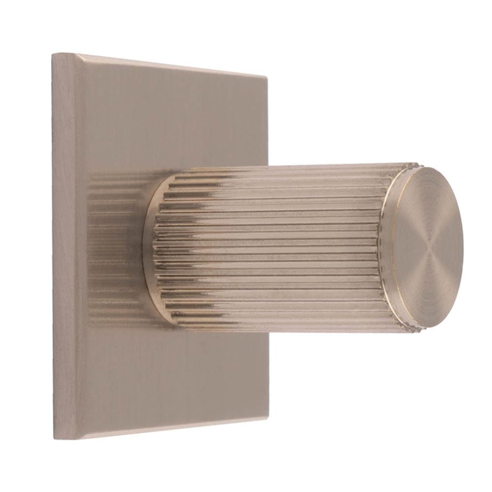 Carlisle Brass Cabinet Hardware Satin Nickel / Cabinet Knob on Backplate Carlisle Brass - Lines Cylinder Knob on Backplate