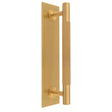 Carlisle Brass Cabinet Hardware Satin Brass / Cabinet Pull Handle on Backplate / 128mm c/c Carlisle Brass - Lines Pull Handles on backplate - 128mm c/c - Satin Brass