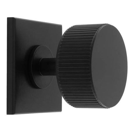 Carlisle Brass Cabinet Hardware Matt Black / Cabinet Knob on Backplate Carlisle Brass - Lines Radio Knob on Backplate