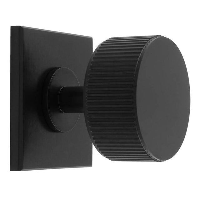 Carlisle Brass Cabinet Hardware Matt Black / Cabinet Knob on Backplate Carlisle Brass - Lines Radio Knob on Backplate