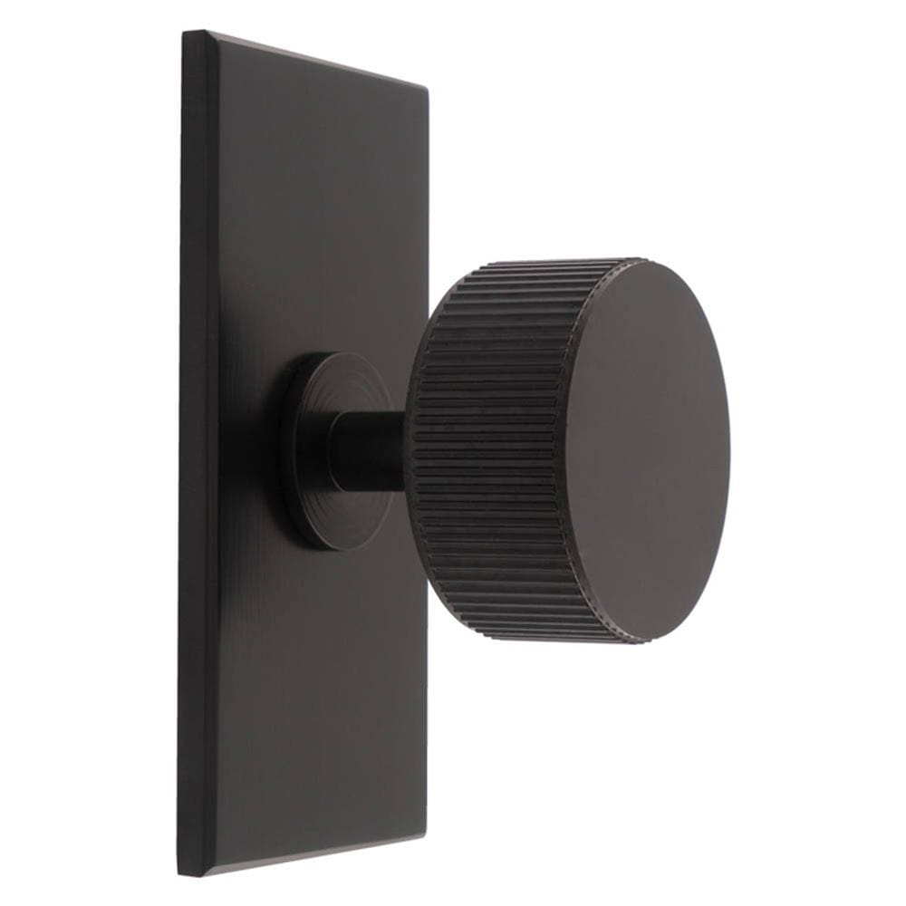 Carlisle Brass Cabinet Hardware Matt Black / Cabinet Knob on Backplate Carlisle Brass - Lines Radio Knob on Backplate