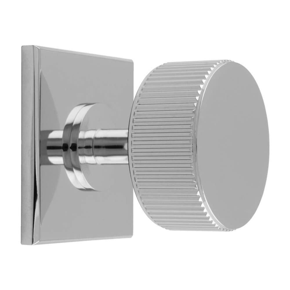 Carlisle Brass Cabinet Hardware Polished Chrome / Cabinet Knob on Backplate Carlisle Brass - Lines Radio Knob on Backplate