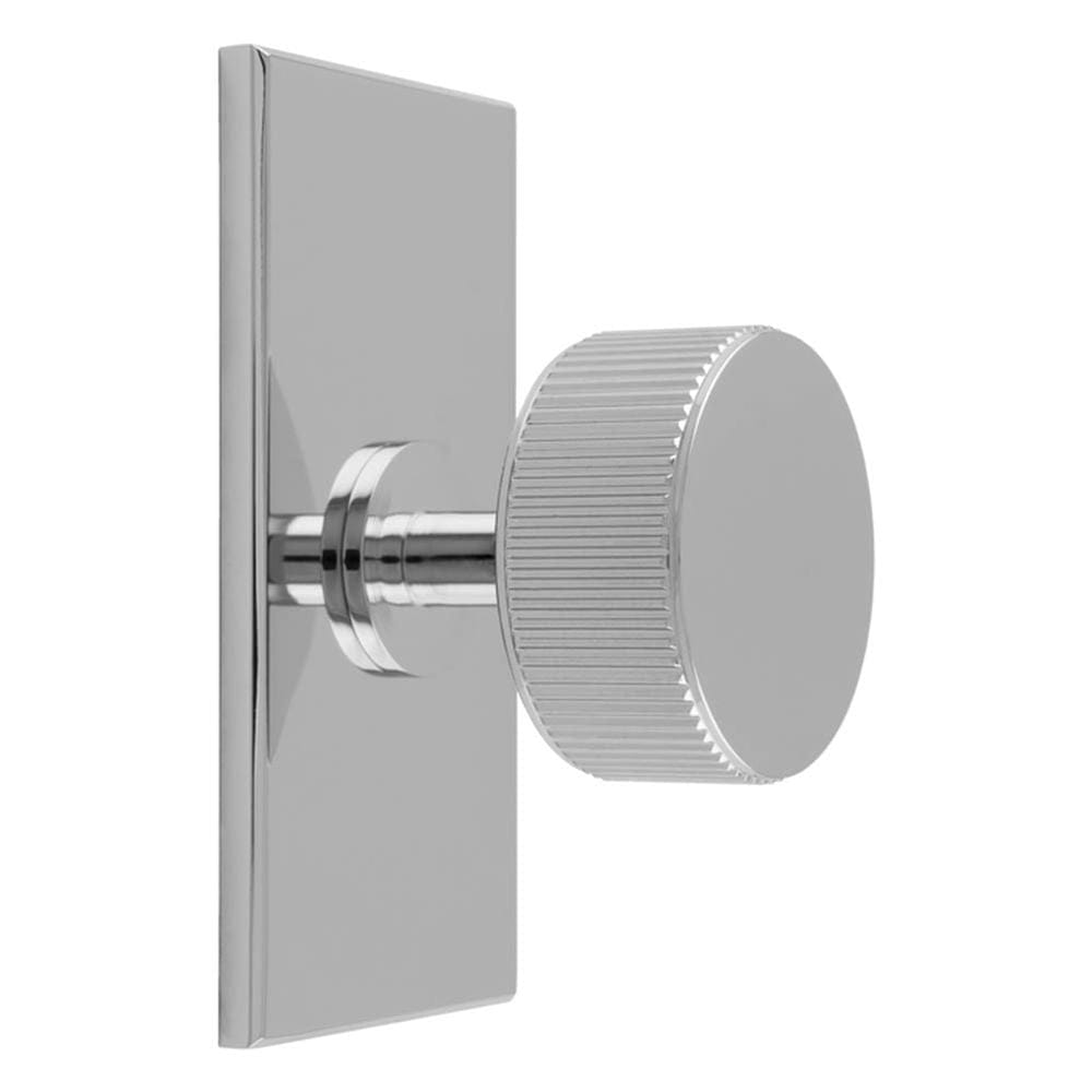 Carlisle Brass Cabinet Hardware Polished Chrome / Cabinet Knob on Backplate Carlisle Brass - Lines Radio Knob on Backplate