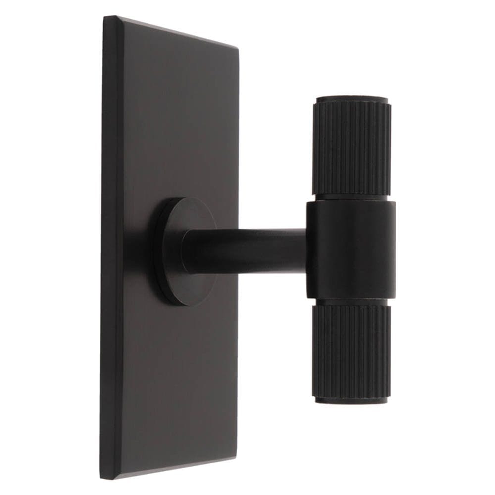 Carlisle Brass Cabinet Hardware Matt Black / Cabinet T-Pulls Carlisle Brass - Lines T-Bar Knob on Backplate