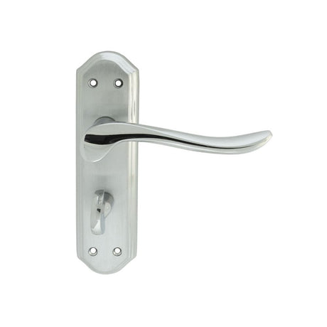 Carlisle Brass Door Furniture Dual Finish-Satin/Polished Chrome / Bathroom Lock Handles Carlisle Brass - Lytham Lever on WC backplate - Dual Finish-Satin/Polished Chrom