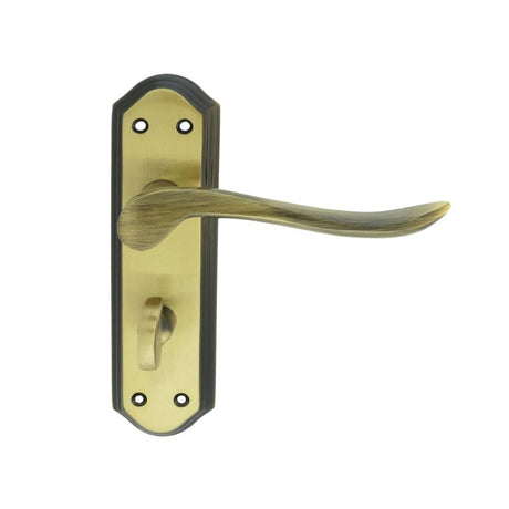 Carlisle Brass Door Furniture Florentine Bronze / Bathroom Lock Handles Carlisle Brass - Lytham Lever on WC backplate - Florentine Bronze