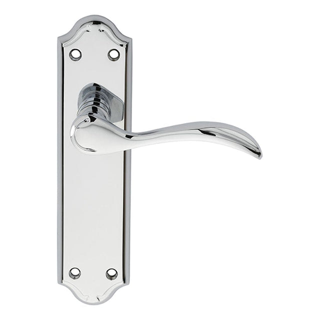 Carlisle Brass Door Furniture Polished Chrome / Latch Handles Carlisle Brass - Madrid Lever on Latch Backplate - Polished Chrome