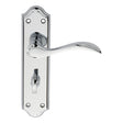 Carlisle Brass Door Furniture Polished Chrome / Bathroom Lock Handles Carlisle Brass - Madrid Lever on WC Backplate - Polished Chrome