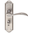 Carlisle Brass Door Furniture Satin Chrome / Bathroom Lock Handles Carlisle Brass - Madrid Lever on WC Backplate - Satin Chrome