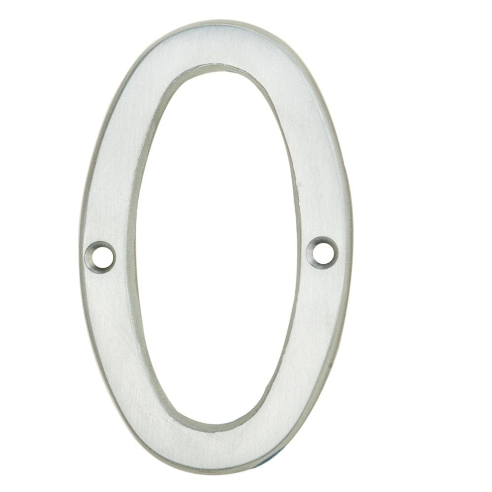 Carlisle Brass Door Furniture Satin Chrome / Numerals / 9 Carlisle Brass - Numerals (0-9) Number 0 - Satin Chrome