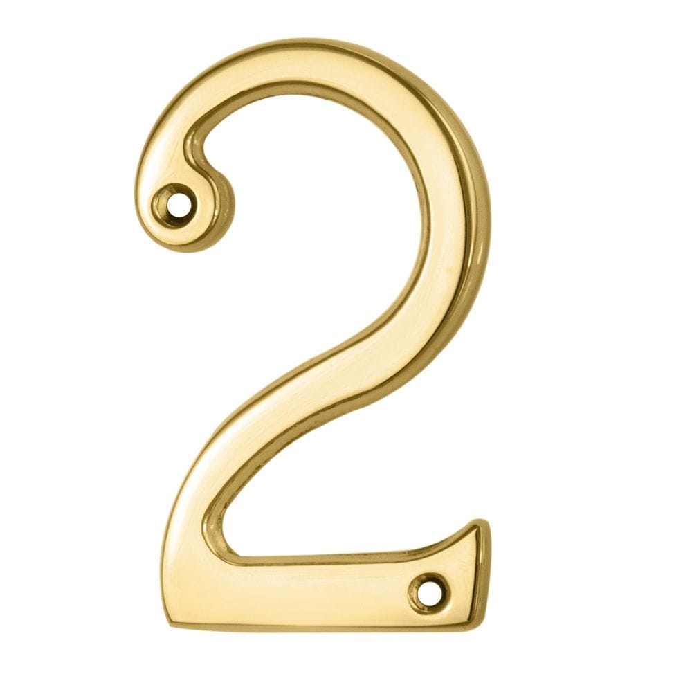 Carlisle Brass Door Furniture Polished Brass / Numerals / 9 Carlisle Brass - Numerals (0-9) Number 2 - Polished Brass