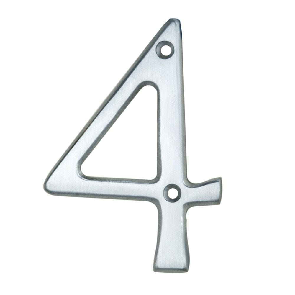 Carlisle Brass Door Furniture Satin Chrome / Numerals / 9 Carlisle Brass - Numerals (0-9) Number 4 - Satin Chrome