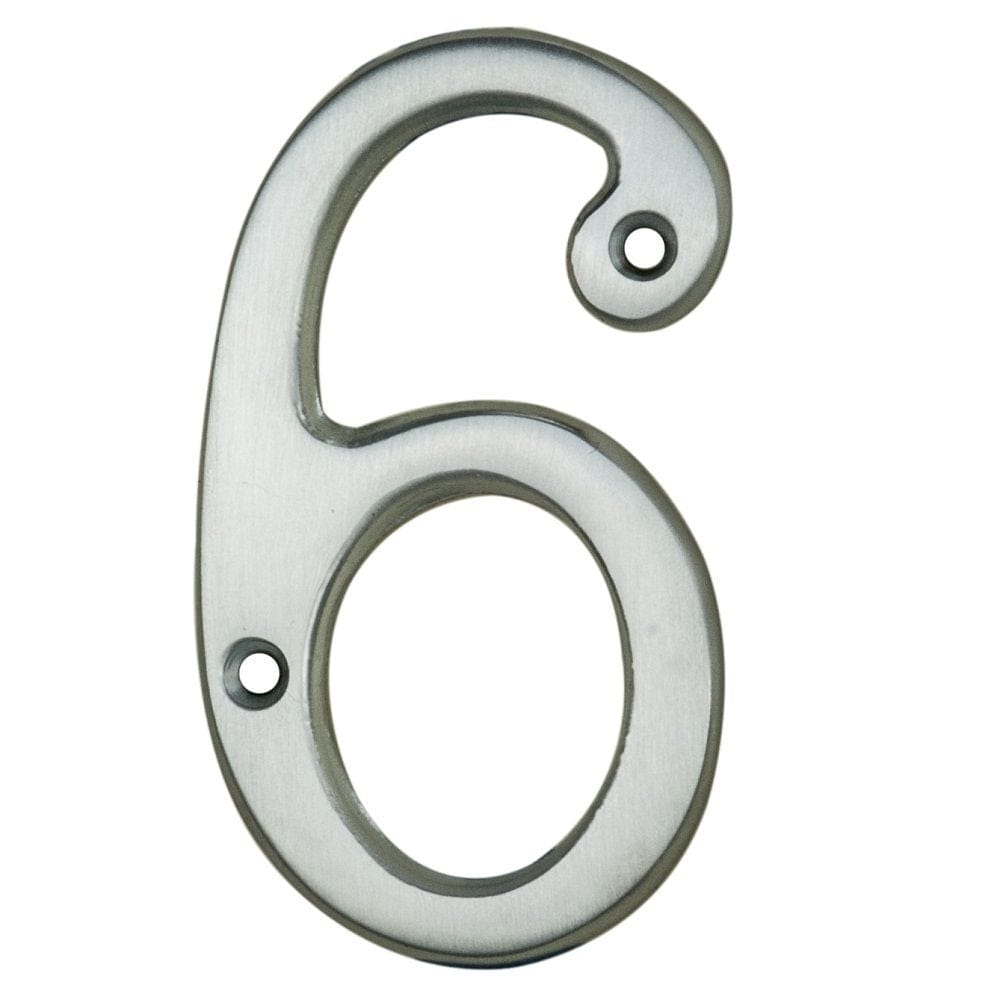 Carlisle Brass Door Furniture Satin Chrome / Numerals / 9 Carlisle Brass - Numerals (0-9) Number 6/9 - Satin Chrome
