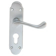 Carlisle Brass Door Furniture Satin Chrome / Euro Profile Lock Handles Carlisle Brass - Oakley Lever on Euro Lock Backplate - Satin Chrome