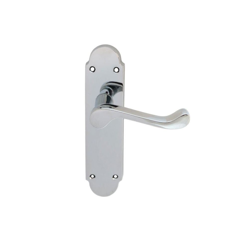 Carlisle Brass Door Furniture Polished Chrome / Latch Handles Carlisle Brass - Oakley Lever on Latch Backplate - Polished Chrome