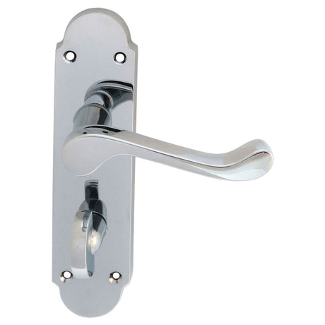 Carlisle Brass Door Furniture Polished Chrome / Bathroom Lock Handles Carlisle Brass - Oakley Lever on WC Backplate - Polished Chrome