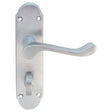 Carlisle Brass Door Furniture Satin Chrome / Bathroom Lock Handles Carlisle Brass - Oakley Lever on WC Backplate - Satin Chrome