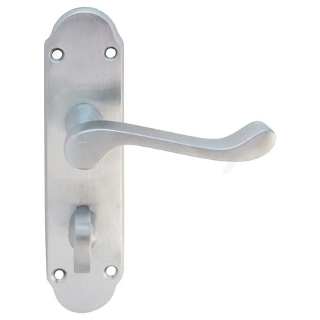 Carlisle Brass Door Furniture Satin Chrome / Bathroom Lock Handles Carlisle Brass - Oakley Lever on WC Backplate - Satin Chrome