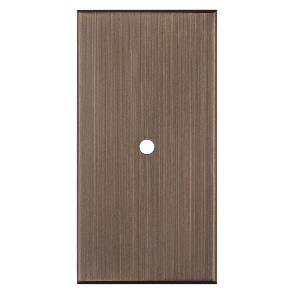 Carlisle Brass Cabinet Hardware Antique Brass / Cabinet Knob on Backplate Carlisle Brass - Rectangular Cupboard knob Backplate