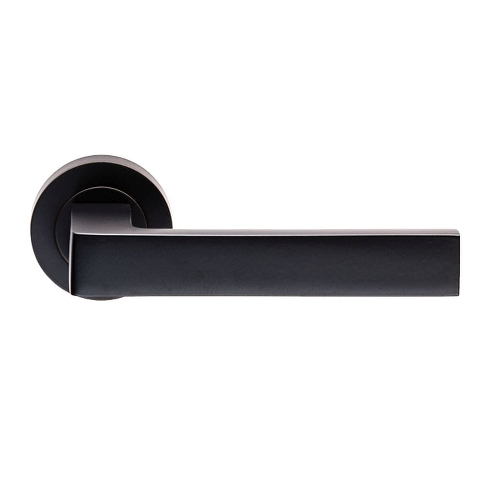 Carlisle Brass Door Furniture Matt Black / Round Rose Carlisle Brass - Sasso Lever on Rose - Matt Black