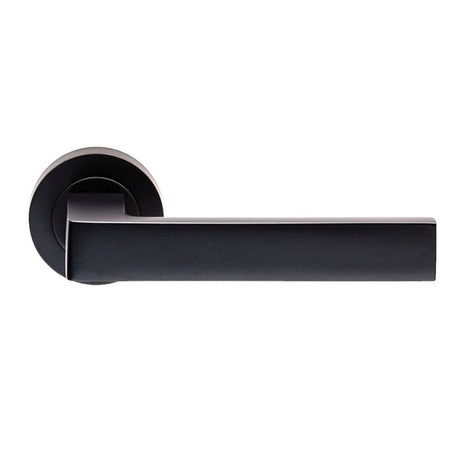 Carlisle Brass Door Furniture Matt Black / Round Rose Carlisle Brass - Sasso Lever on Rose - Matt Black