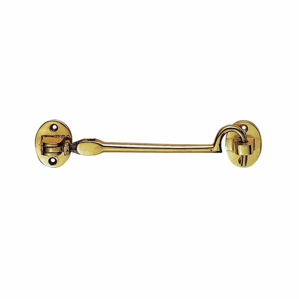 Carlisle Brass Accessories Polished Brass / Cabin Hooks / 4" / 100mm Carlisle Brass - Silent Pattern Cabin Hook 97mm - Polished Brass