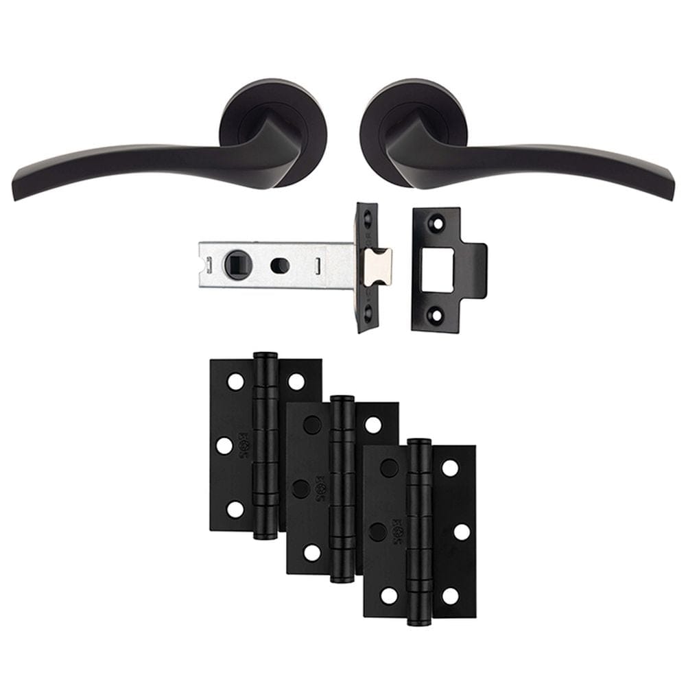 Carlisle Brass Door Furniture Matt Black / Handles, Hinges and Latch Pack Carlisle Brass - Sines Latch Pack - Ultimate Door Pack - Matt Black