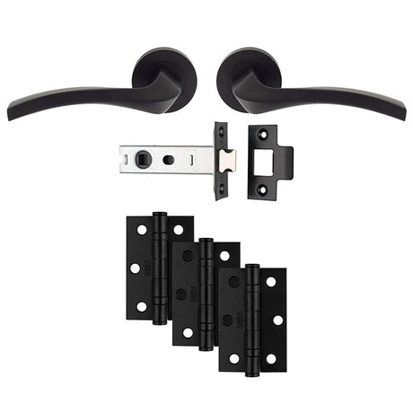 Carlisle Brass Door Furniture Matt Black / Handles, Hinges and Latch Pack Carlisle Brass - Sines Latch Pack - Ultimate Door Pack - Matt Black