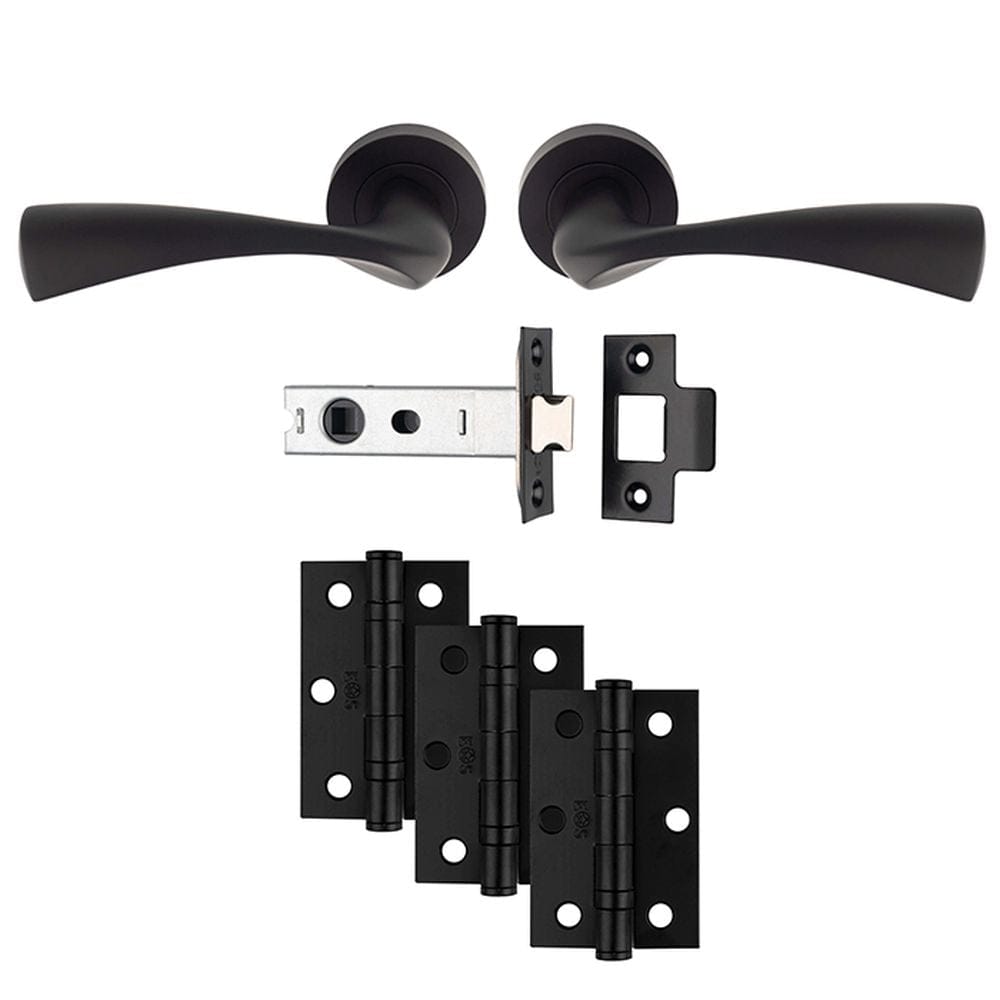 Carlisle Brass Door Furniture Matt Black / Handles, Hinges and Latch Pack Carlisle Brass - Sintra Latch Pack - Ultimate Door Pack - Matt Black