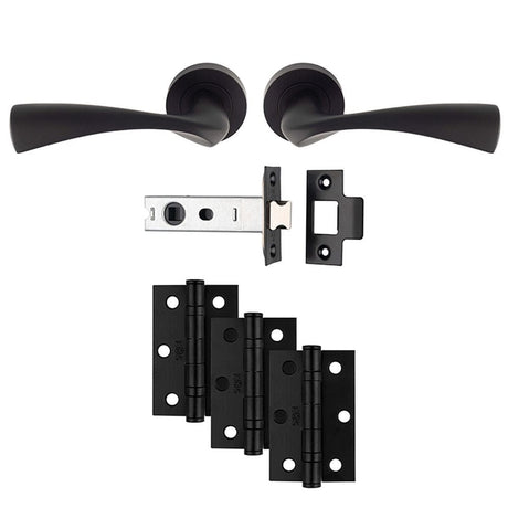 Carlisle Brass Door Furniture Matt Black / Handles, Hinges and Latch Pack Carlisle Brass - Sintra Latch Pack - Ultimate Door Pack - Matt Black