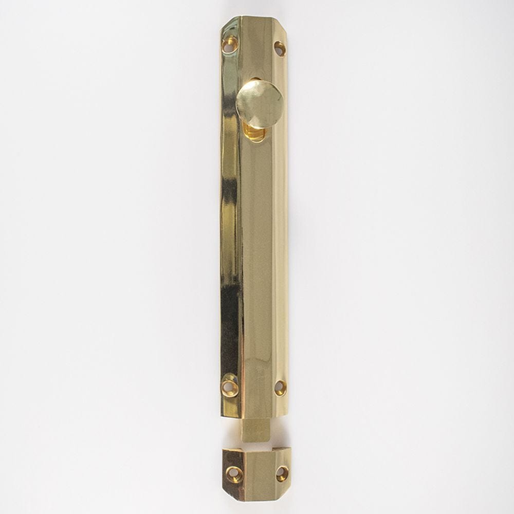 Carlisle Brass Accessories Polished Brass / Straight Surface Bolts / 200mm / 8" Carlisle Brass - Surface Bolt 203mm - Polished Brass