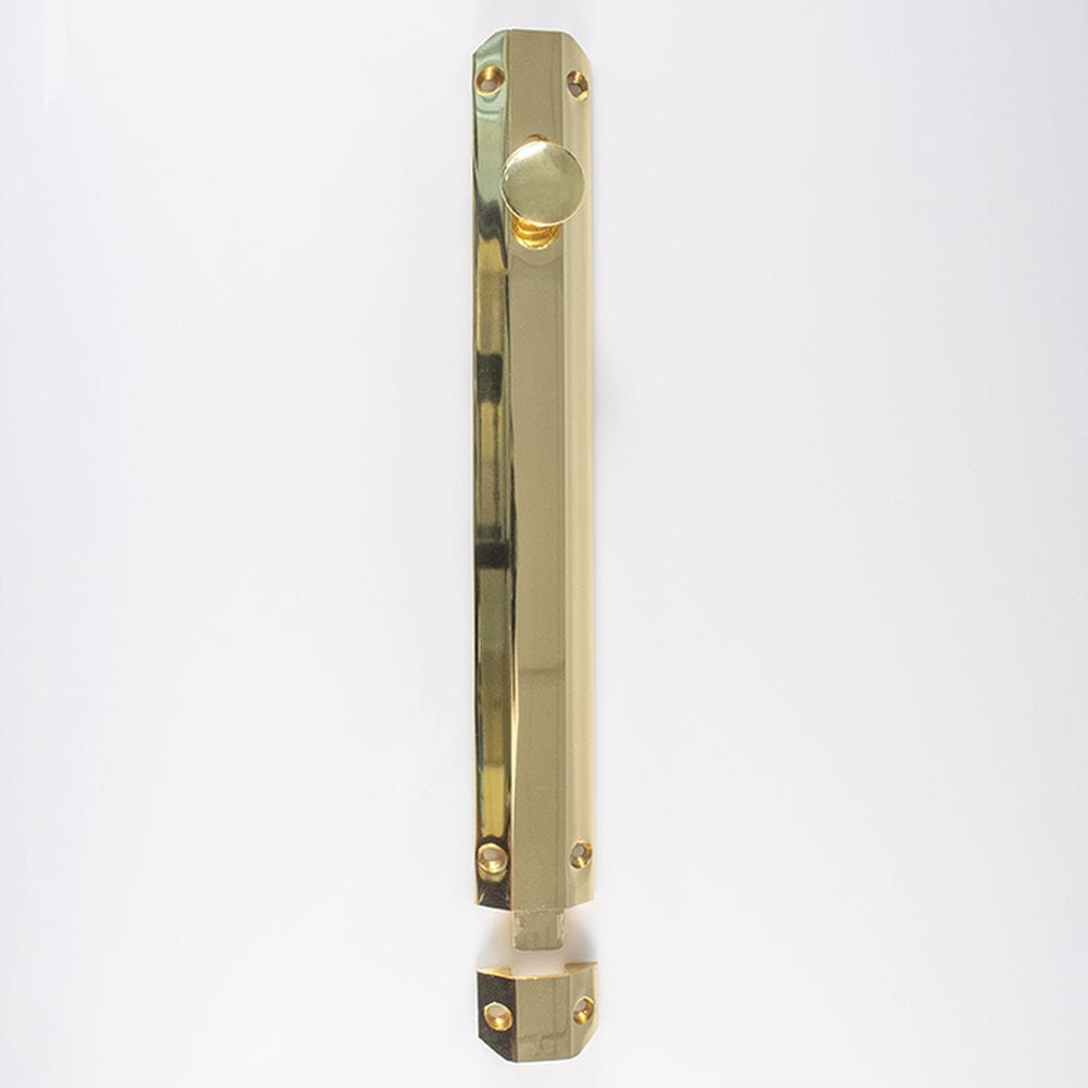 Carlisle Brass Accessories Polished Brass / Straight Surface Bolts / 250mm / 10" Carlisle Brass - Surface Bolt 255mm - Polished Brass