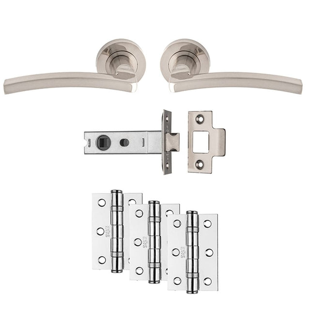 Carlisle Brass Door Furniture Satin Nickel / Handles, Hinges and Latch Pack Carlisle Brass - Tavira Latch Pack - Ultimate Door Pack - Satin Nickel