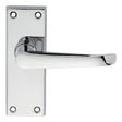 Carlisle Brass Door Furniture Polished Chrome / Latch Handles Carlisle Brass - Victorian Ascot Lever on Short Latch Backplate - Polished Chrom