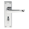 Carlisle Brass Door Furniture Polished Chrome / Bathroom Lock Handles Carlisle Brass - Victorian Ascot Lever on WC Backplate - Polished Chrome