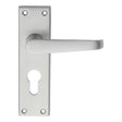 Carlisle Brass Door Furniture Satin Chrome / Euro Profile Lock Handles Carlisle Brass - Victorian Lever on Euro Lock Backplate - Satin Chrome