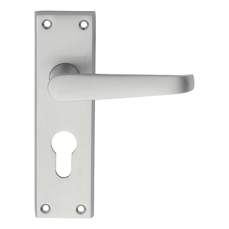 Carlisle Brass Door Furniture Satin Chrome / Euro Profile Lock Handles Carlisle Brass - Victorian Lever on Euro Lock Backplate - Satin Chrome